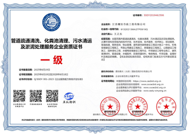 蚌山企业资质证书